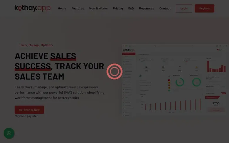 Screenshot of the Kothay homepage