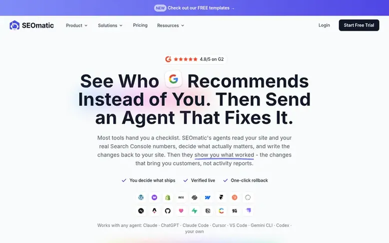 Screenshot of the SEOmatic homepage