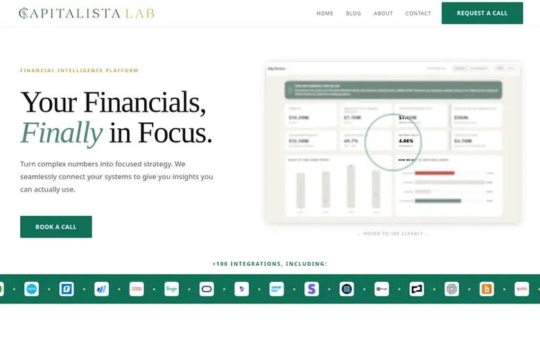 Screenshot of the Capitalista homepage