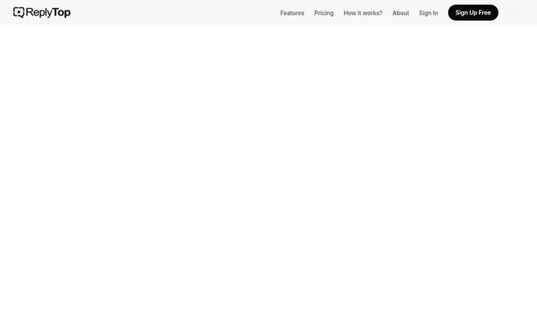 Screenshot of the ReplyTop homepage
